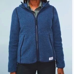 VTG REI Sherpa Fleece Jacket Womens Size XS Blue Hoodie Outdoor Zipper Gorpcore